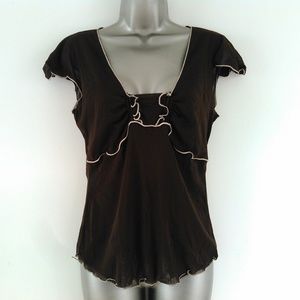 Max Studio | Dark Brown Top